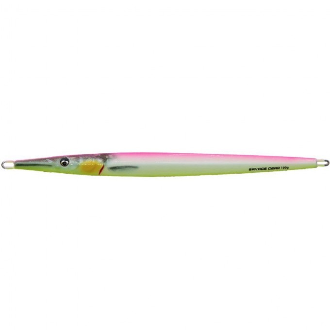 Блесна SAVAGE GEAR 3D Needle Jig 20см 100г sinking full glow 73228