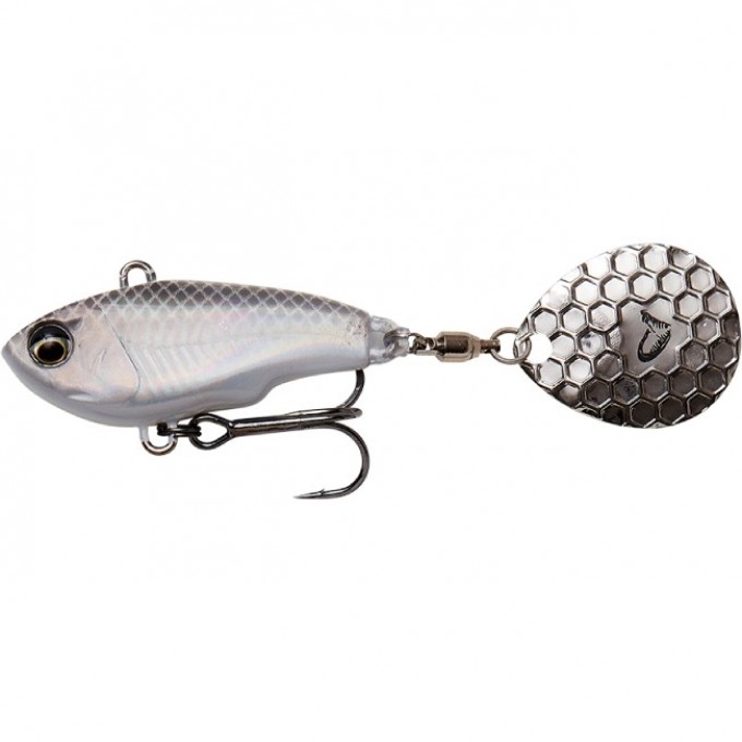 Блесна SAVAGE GEAR Fat Tail Spin 8cm 24g S White Silver 71768