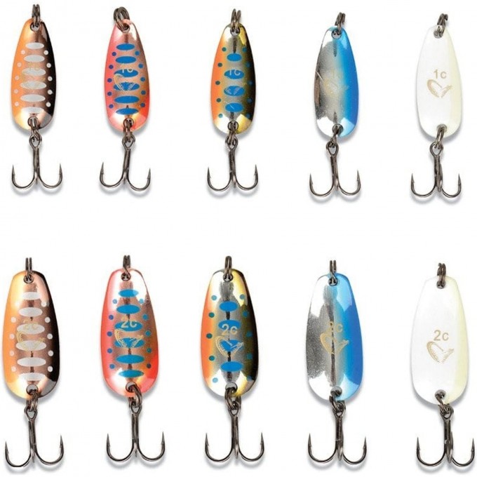 Набор блесен SAVAGE GEAR Nails Micro Spoon Kit1 #1c & #2c 10pcs 55006