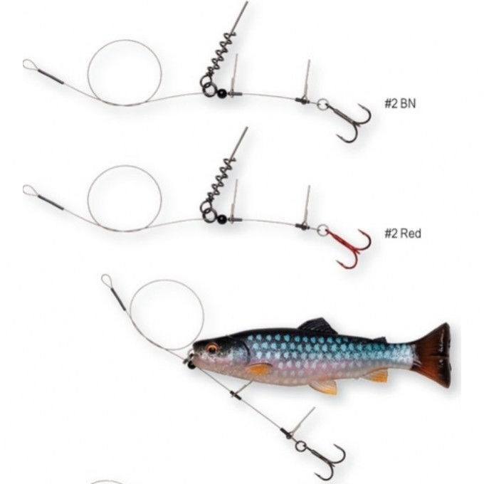 Оснастка SAVAGE GEAR Linethru Corkscrew Rig #2 30cm 22kg 2pcs 72243
