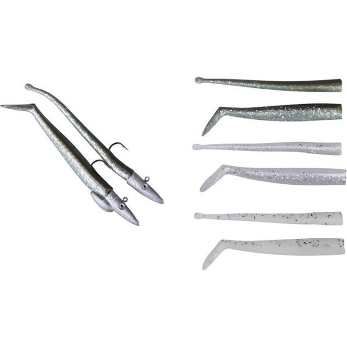 Приманка SAVAGE GEAR Mini sandeel Kit 10pcs (1+1+4+4) Sandeel 50348